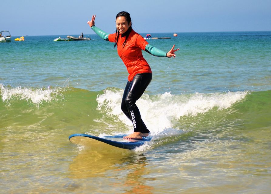 Albufeira: Surfing Lesson at Galé Beach - In the Water: How You Learn to Catch Waves