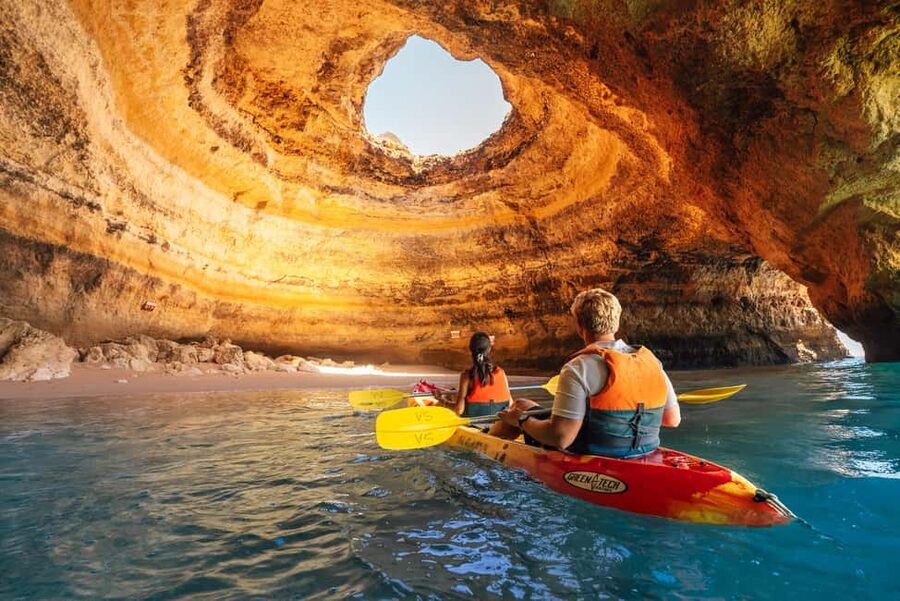 Algarve: Benagil Cave Sunrise Kayak Tour with Shower Use - Benagil caves at sunrise, the calm you came for