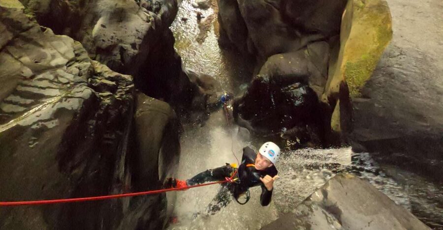 Azores: Canyoning in Salto do Cabrito - The morning run-up: parking lot meeting, gear, and a 30-minute approach