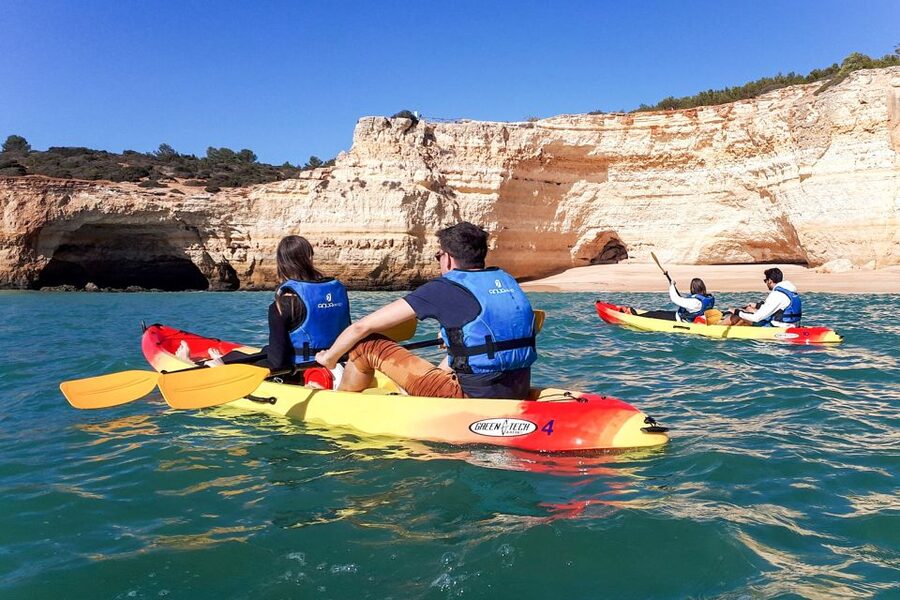 Benagil: Benagil Caves and Secret Spots Guided Kayaking Tour - The 2-Hour Plan: Benagil Sea Cave First, Then Praia da Marinha