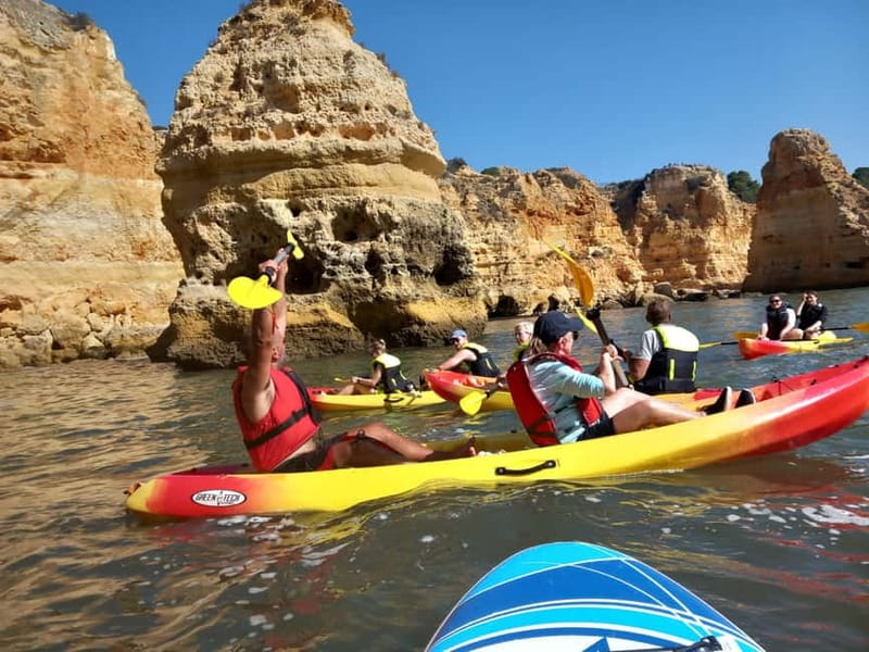 Benagil Cave: Guided Kayak Tour with Caves and Cliffs - Meeting point and first 20 minutes, the “get it right” part