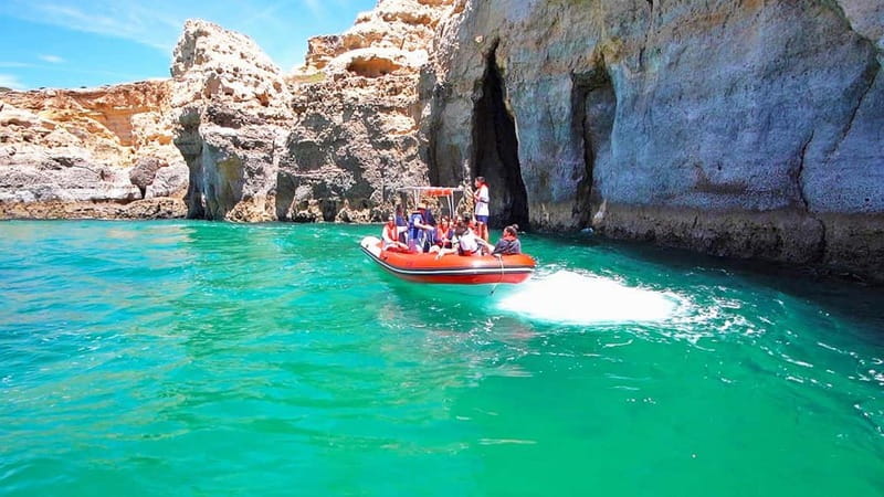 Benagil Caves Full Circuit Happy Hour - Cruising Past the Fort of Santa Catarina and Ferragudo Castle
