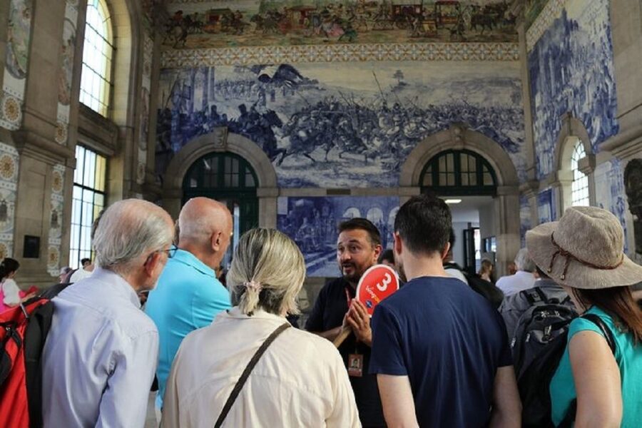 Best of Porto Guided Tour: Cruise & Wine Tasting - São Bento Station tiles and the Cathedral views you can plan around