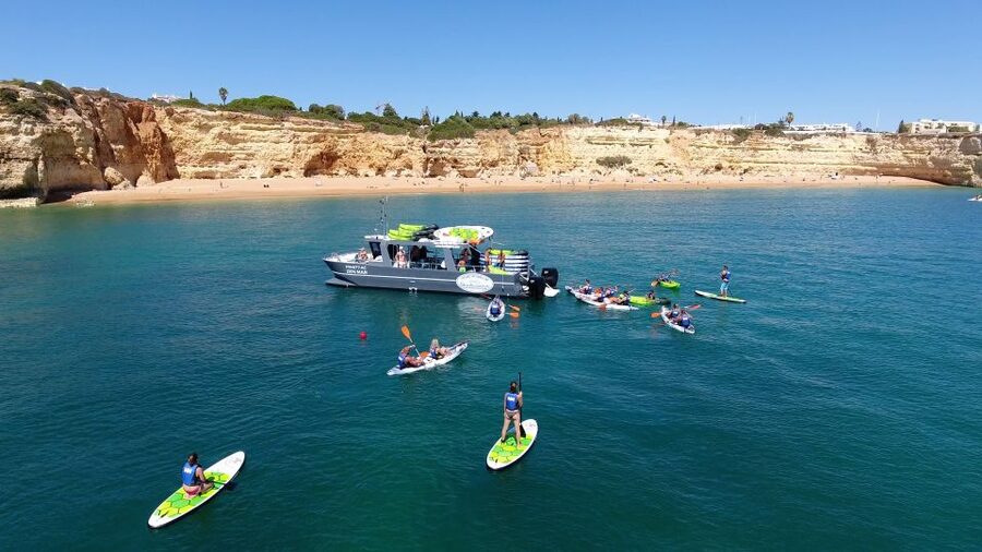 From Albufeira: Benagil Hidden Caves Tour by Kayak - The comfortable cruise segment, 40 minutes of coast before you paddle