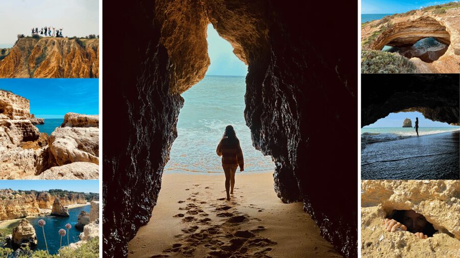 From Faro: Benagil, Marinha, 7 Valleys, Algar Seco Adventure - Algar Seco: Caves, Limestone Grottoes, and the Adrenaline Finish