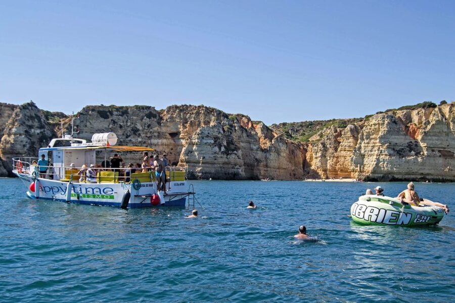 From Lagos: 2.5-Hour Guided Coastal Boat Tour & Grotto Visit - The return along the coast, past Porto de Mós
