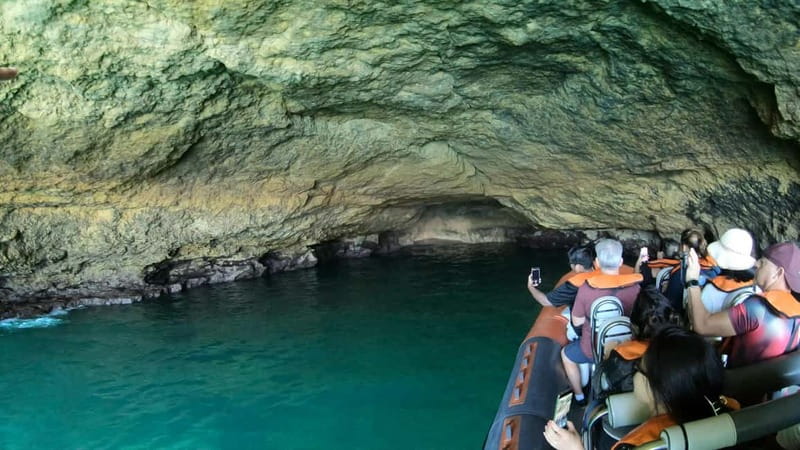 From Lagos: Scenic Cruise to the Benagil and Carvoeiro Caves - Carvoeiro Caves Stop: Cliff Drama and Blue-Water Contrast