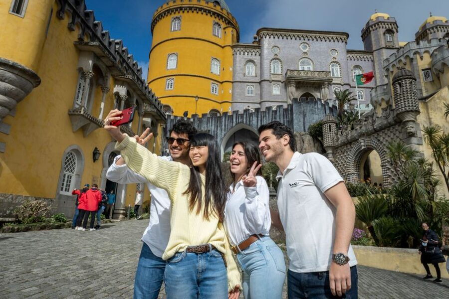 From Lisbon: Sintra & Pena Palace Day Trip with Wine Tasting - Inside Pena Palace surroundings: what the guide turns into a story