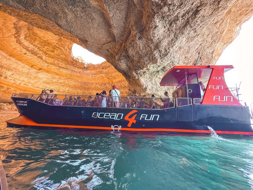 From Portimão: 2-Hour Catamaran Tour to Benagil Caves - Getting started at Ocean4fun: meeting point, timing, and what to expect