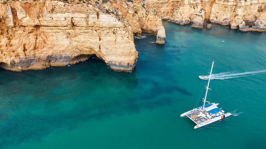 FUN & CHILL - GOLDEN COAST SAILING TOUR - Cruising Past Ponta da Piedade Without the Cave Tour Pressure