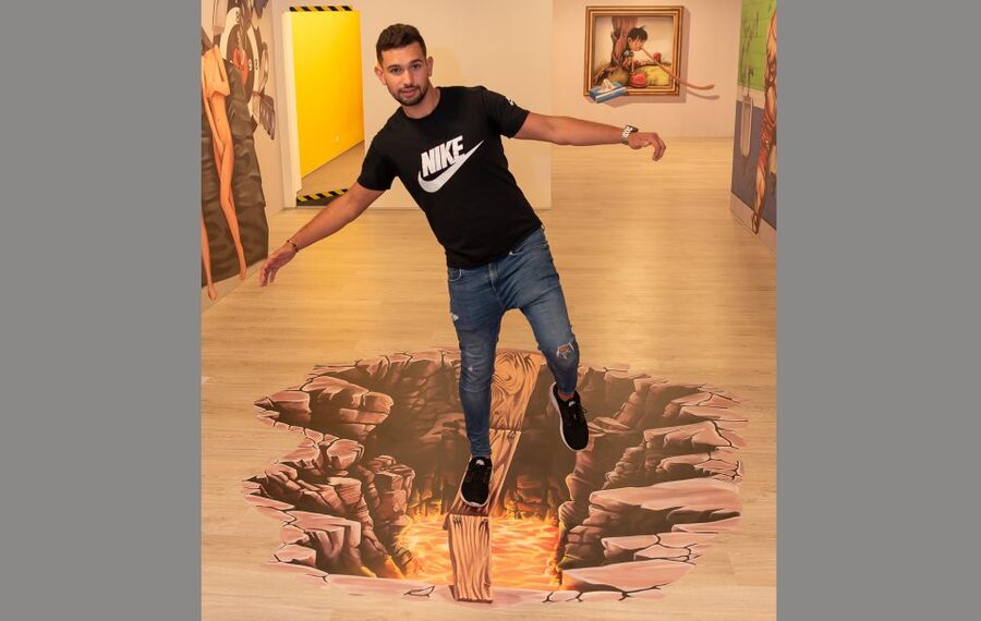 Funchal: 3D Fun Art Museum - Michelangelo’s Creation of Adam, But Make It Fun (Wine Served by God)