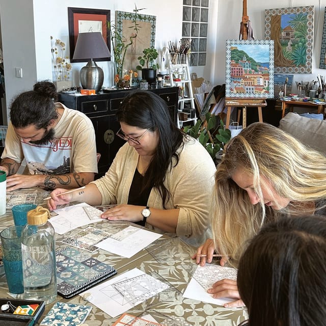 Lisbon: Azulejos' Design Create Your Own Tile Workshop - Learning the Formettes Method, Pencil to Marker to Watercolor