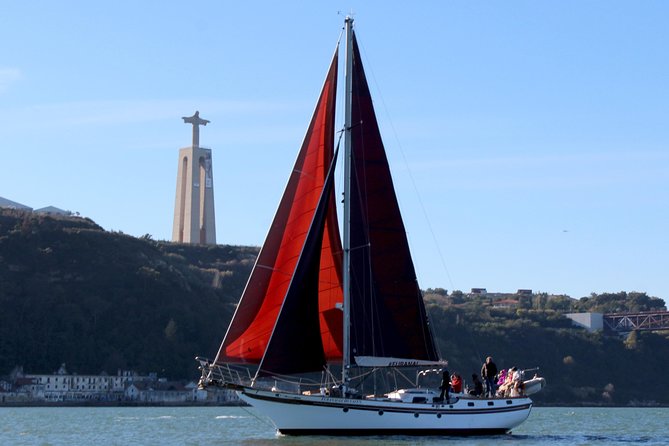 Lisbon: Daylight or Sunset on a Vintage Sailboat - São Jorge Castle from the water: a hilltop landmark that finally makes sense