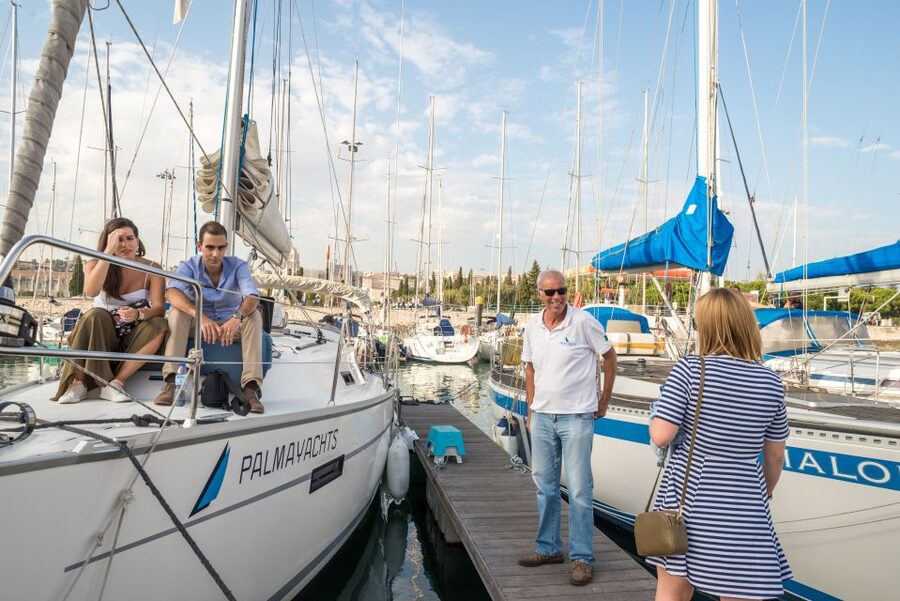 Lisbon: Private Sunset Cruise on the Tagus River with Drink - Getting on board in Belém, right by the Padrão dos Descobrimentos