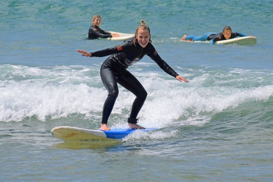 Lisbon: Surf Lesson - Getting Set Up at Carcavelos Beach, Right by Bar o Moinho
