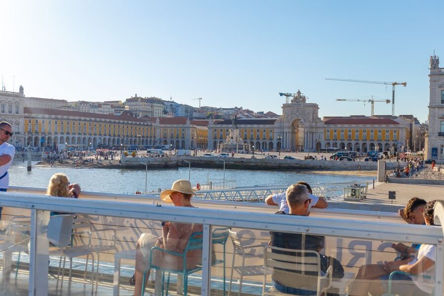 Lisbon: Tagus River Cruise with Welcome Drink - Under the 25 de Abril Bridge, the Icon That Fills Your View