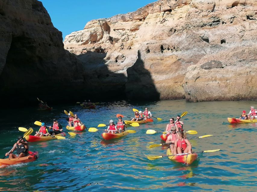 Portimão: Kayak Tour of Benagil Caves - Catamaran Return: Wind, Music, and a Chance to Dry Off