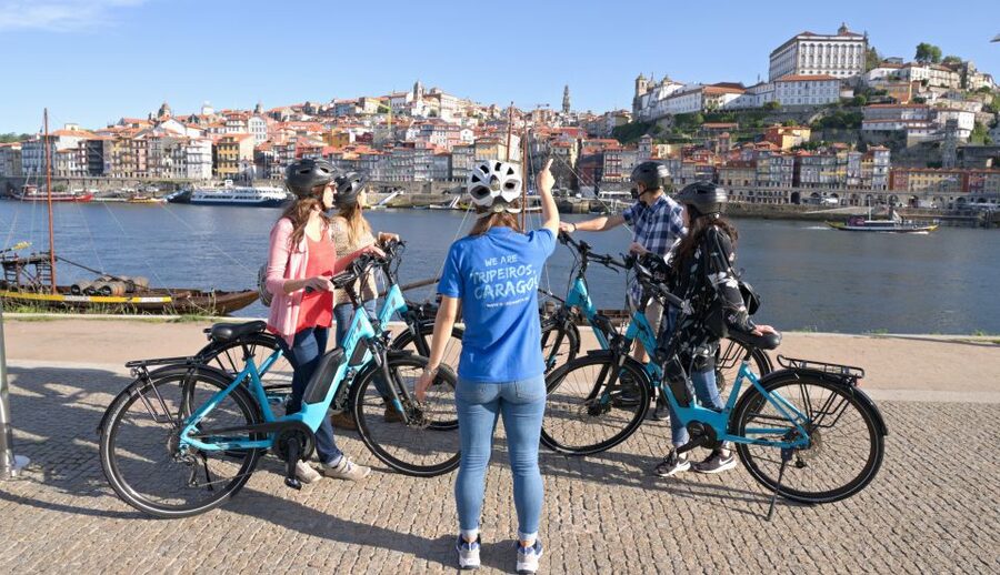 Porto: Riverside Panoramic E-Bike Tour - Arrábida Bridge to Jardim do Cálem: bridge views plus green space calm